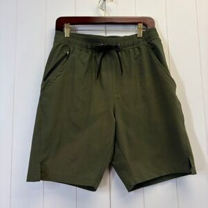 SILKWORLD Athletic Swim Shorts Men Small Olive Green Hiking Gorpcore Activewear